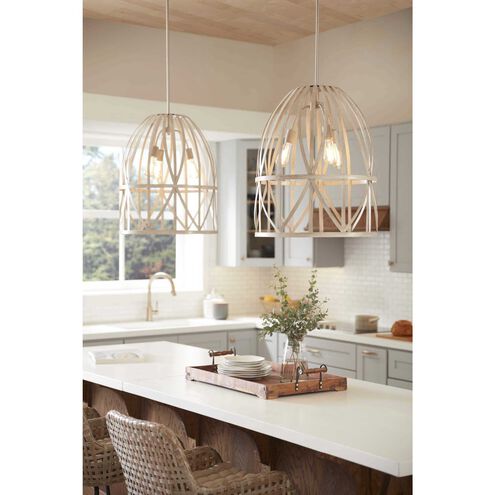 Chastain 3 Light 21 inch Bleached Oak Pendant Ceiling Light